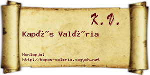 Kapás Valéria névjegykártya