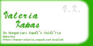 valeria kapas business card